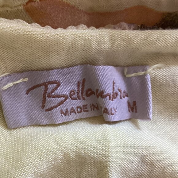 Bellambia Women's Dress Size M Yellow Floral Sleeveless Silk Blend Sleeveless - Picture 6 of 7